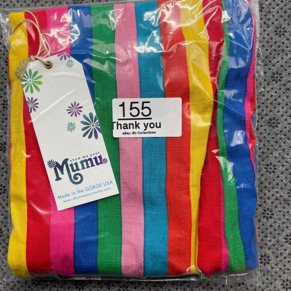 NEW Show Me Your Mumu Rainbow Stripe‎ Wide Leg Rayon Pants Elastic Waist XS NWT